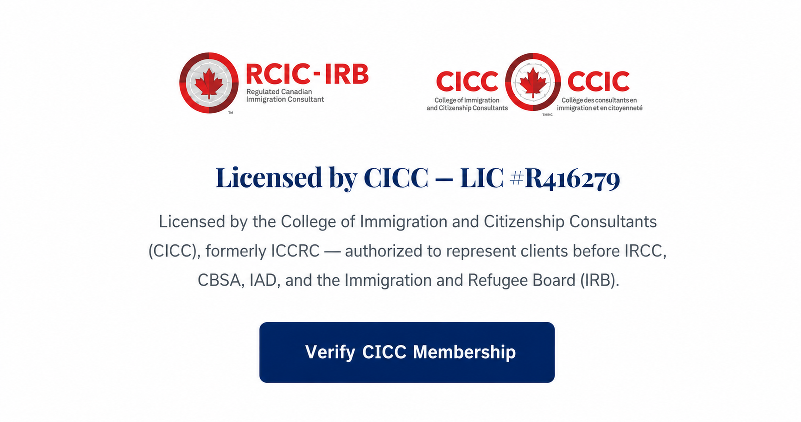 RCIC-IRB and CICC professional certification